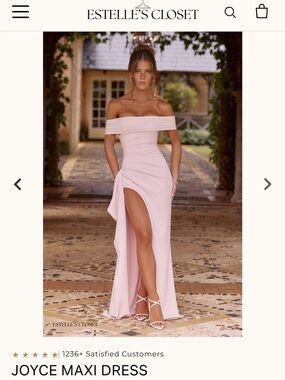 Estella's Closet Joyce Off-Shoulder Maxi Dress in Light Pink. Never been worn.